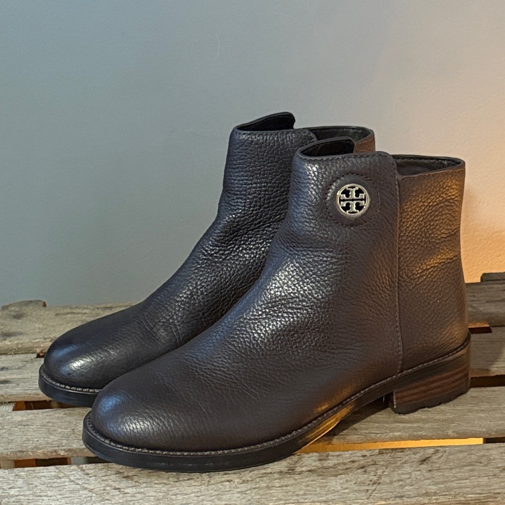Tory‎ Burch Junction Leather Ankle Boots Size 8 A26 - Picture 2 of 10